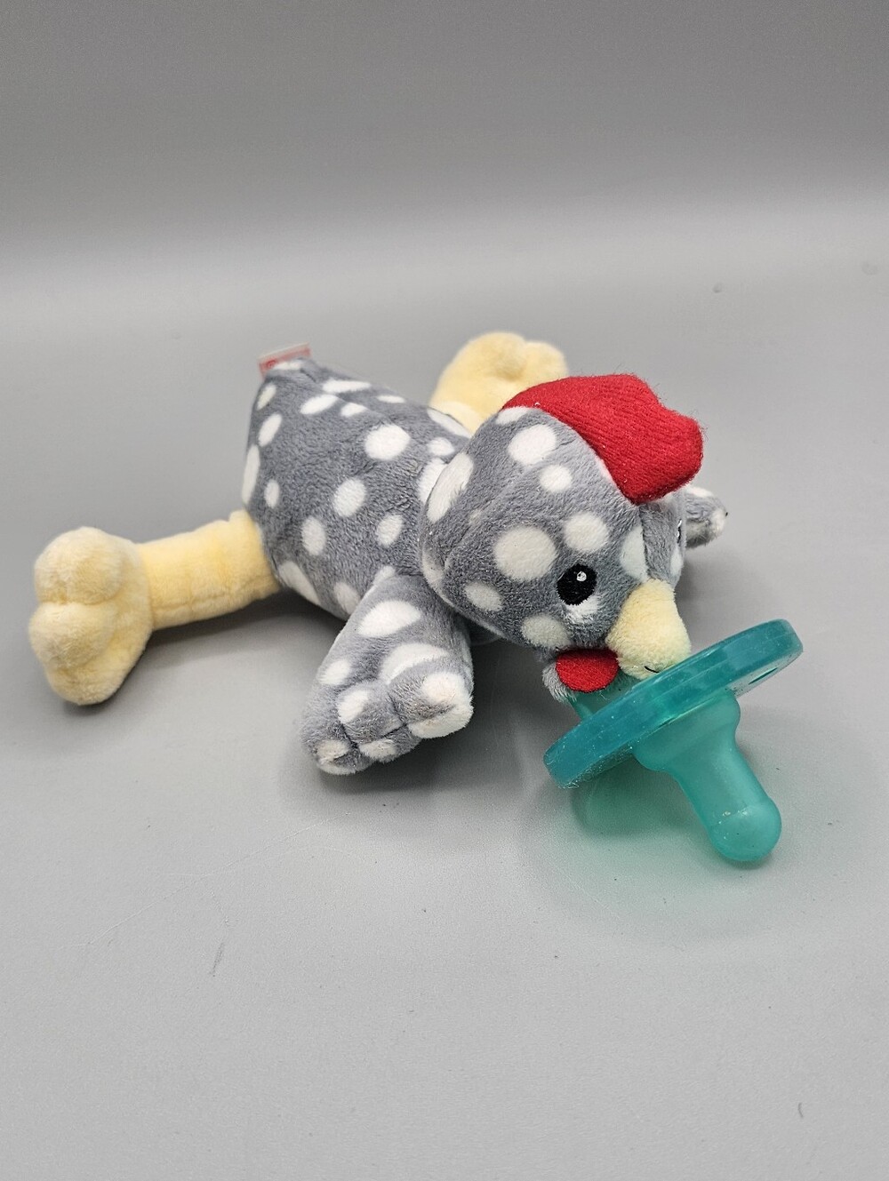 Mary Meyer WubbaNub Soothing Pacifier Rocky Chicken Rooster Gray Baby Plush Hen